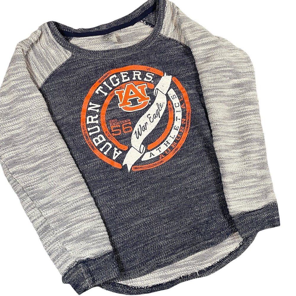 Rivalry Threads Auburn Tigers Women Raglan Long Sleeve Shirt Small Navy Football